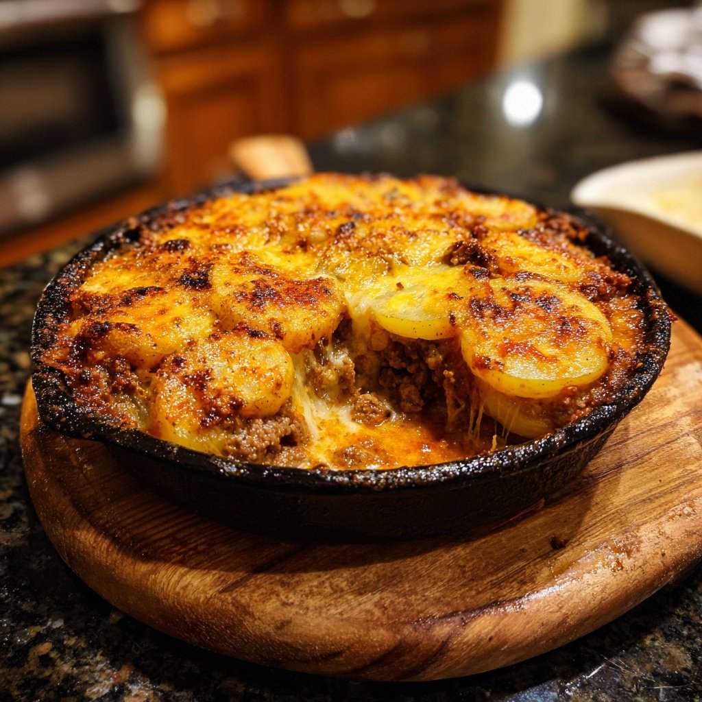 Ground Beef And Cheesy Potato Bake