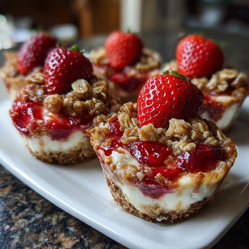 Strawberry Oat Yogurt Crumble Cups