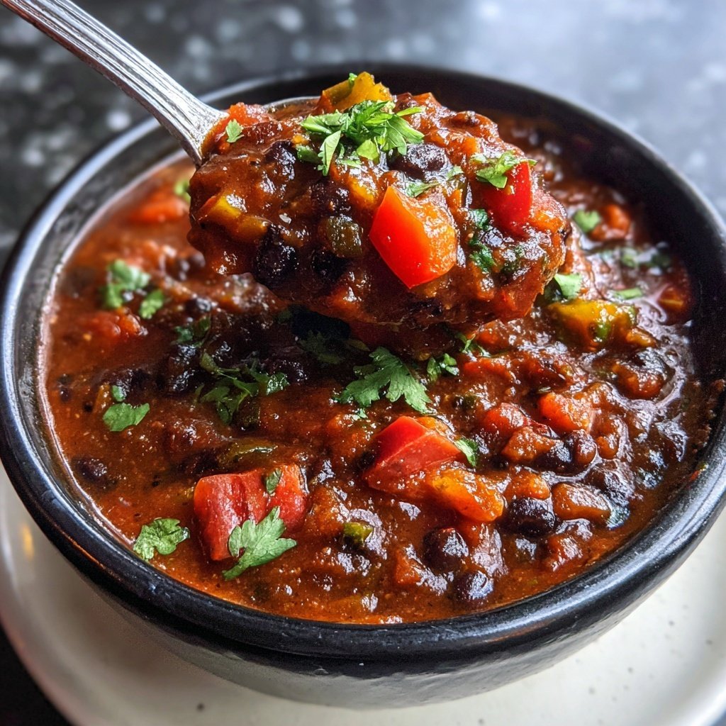 Healthy Crockpot Black Bean Chili