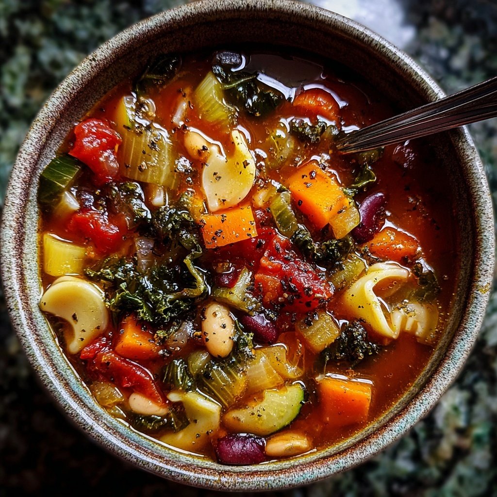 Healthy Crockpot Vegetable Minestrone