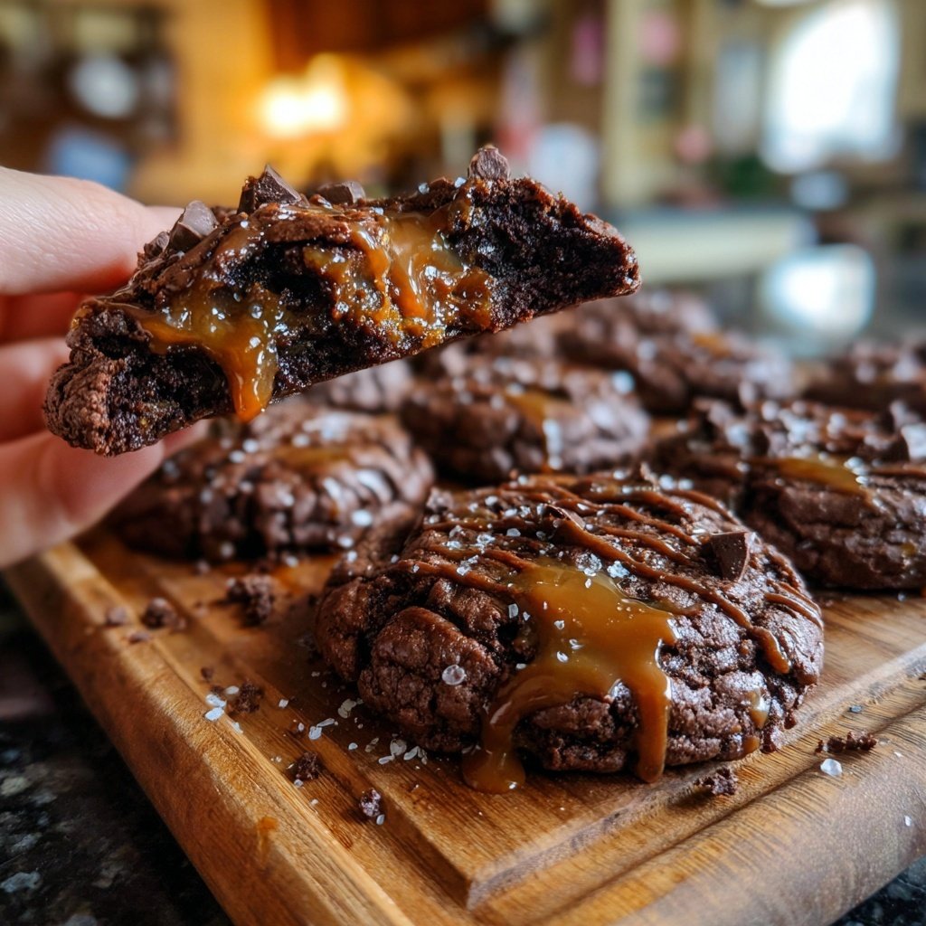 Brownie Mix Chocolate Caramel Cookies