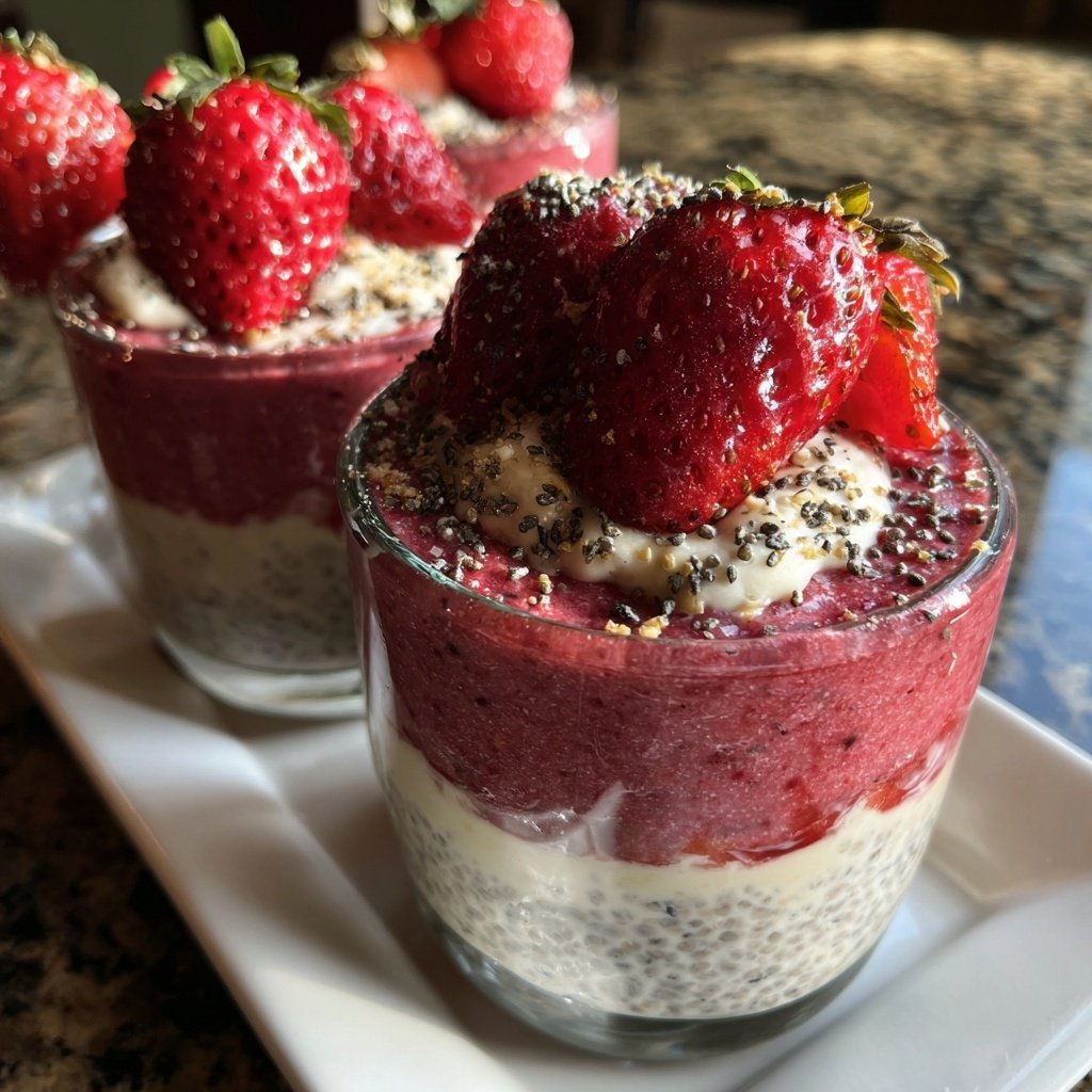 Strawberry Chia Breakfast Pots