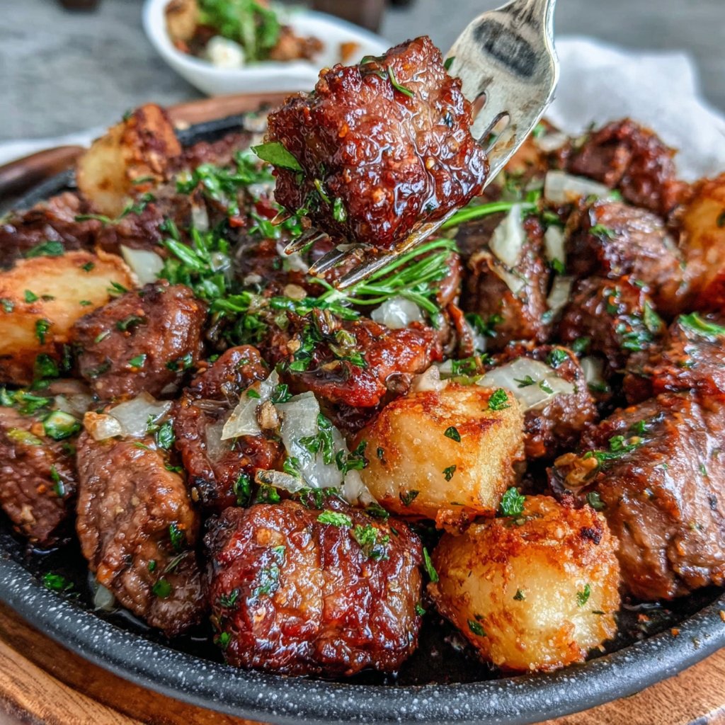 Garlic Butter Steak Bites With Potatoes
