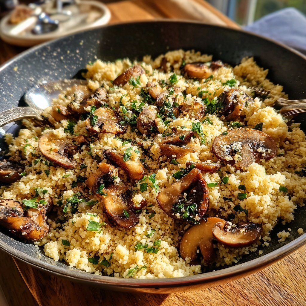 Garlic Mushroom Couscous Skillet